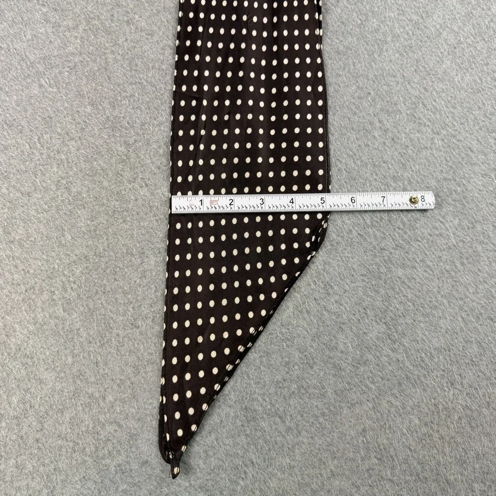 Vintage 80s Polka Dot Skinny Scarf 69x5 Brown Cream Long Neck Tie Retro Unisex
